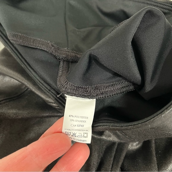 Spanx Faux Leather Black Leggings High Rise Shapewear Compression Size Small - Picture 9 of 9